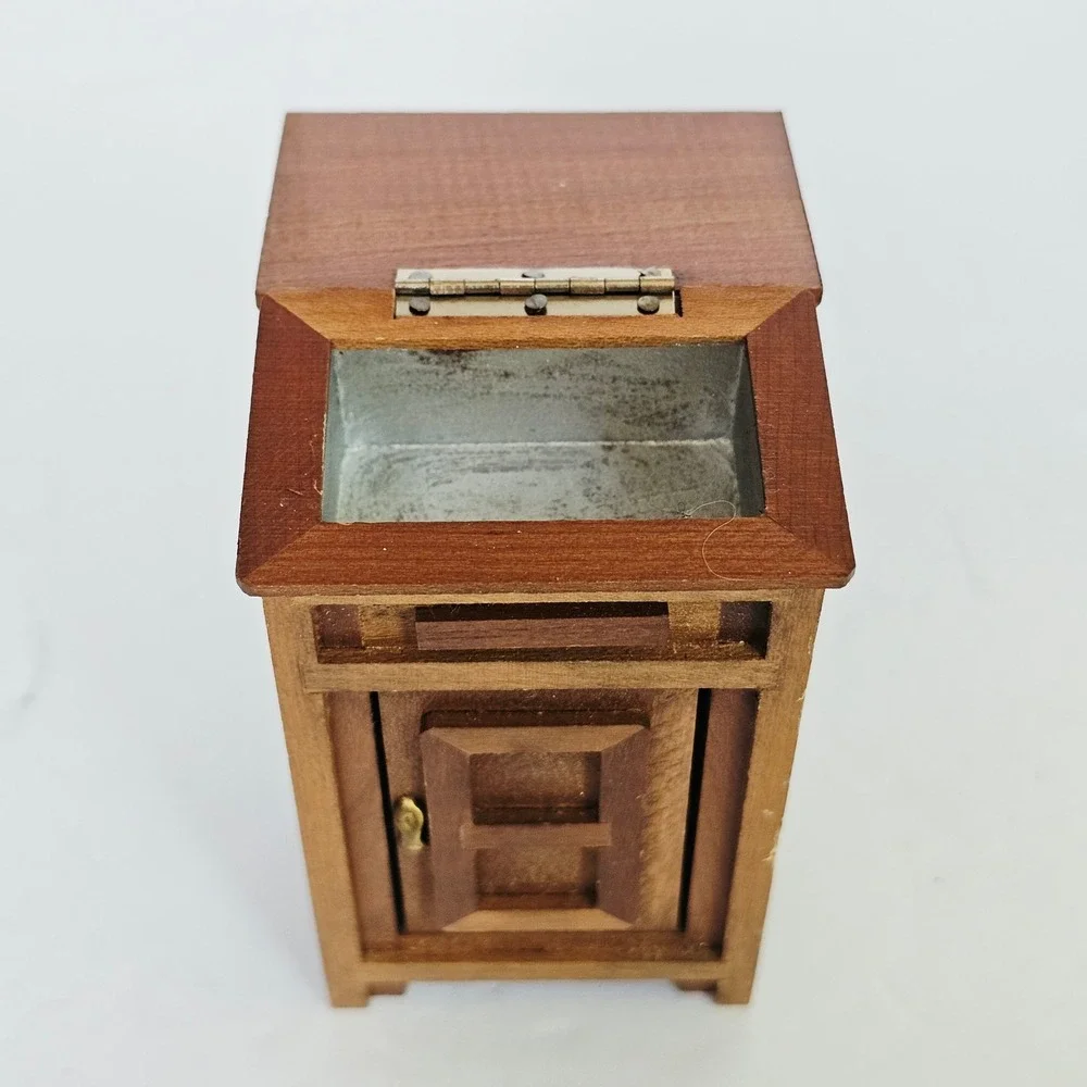 Vintage Miniature Kitchen Furniture Stove Ice Box Butcher Block Set Farmhouse